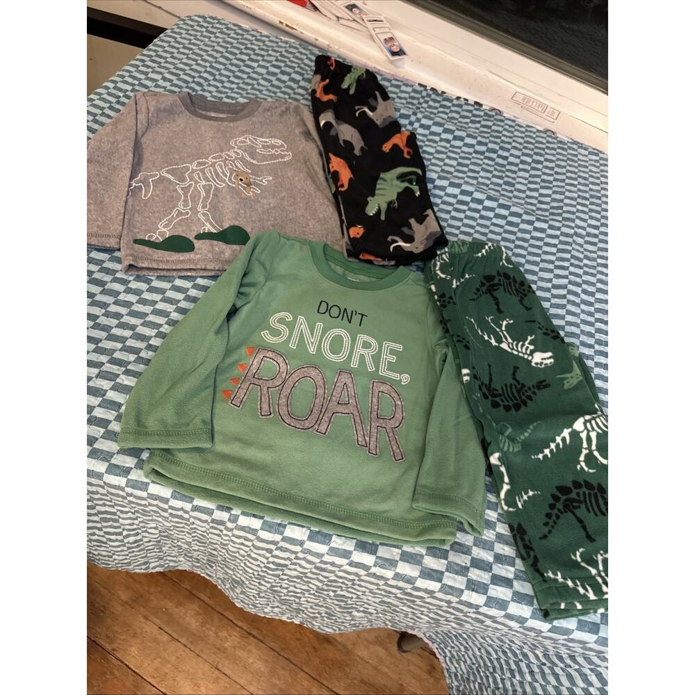 Carter's Dinosaur Fleece 2T Pajamas; Set Of 2 Mix And Match New